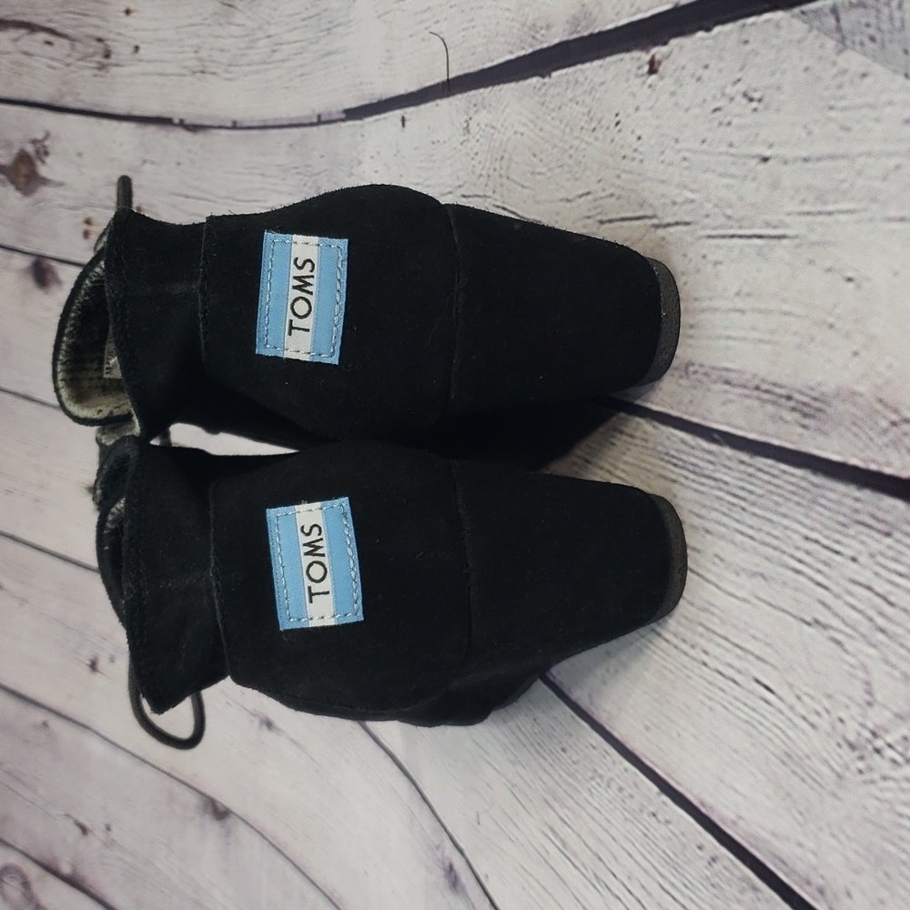 Toms Wedge Bootie 7 Black - Picture 3 of 10